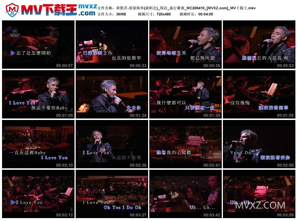 黄凯芹-爱很简单(演唱会)_国语_流行歌曲_MC206410